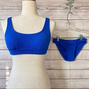 XHILARATION Ripple Blue Bikini M Top S Bottom